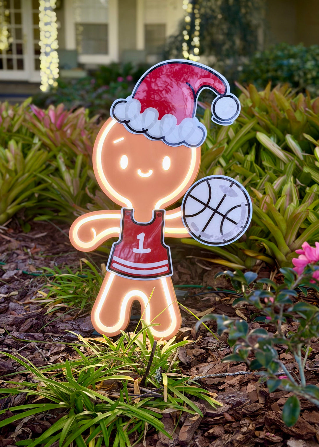 Customizable Merry Sparkles 24 inch n Santa Hat and Basketball Jersey
