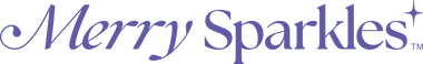 Merry Sparkles logo in purple text with a star accent on a white background