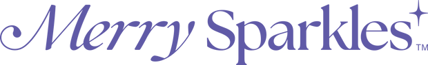Merry Sparkles logo in purple text with a star accent on a white background